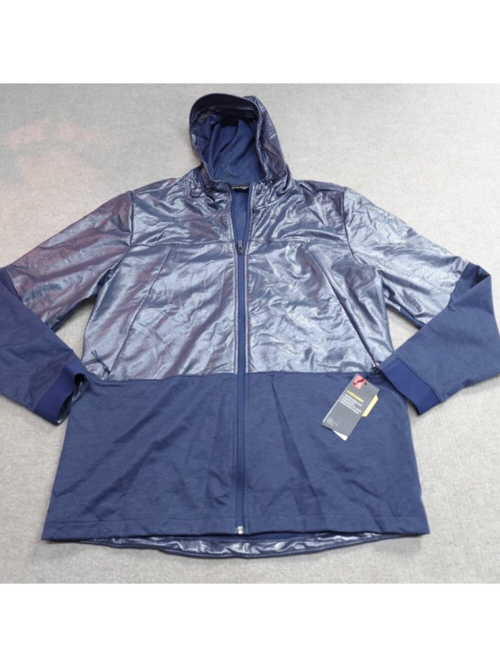 Under Armour Jacket XL Blue Coldgear Storm Full Zip Perforated Windbreaker NEW